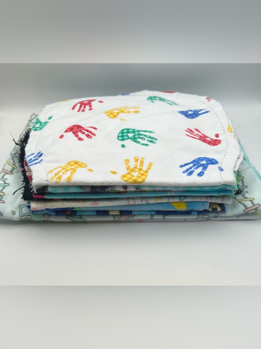 Lot of 11 Hemstitched Burp Cloths
